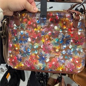 American Leather Co Floral Brown Women's Bag